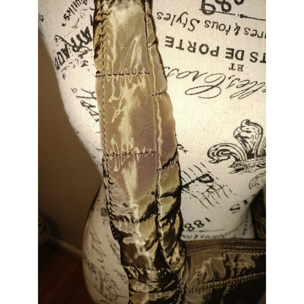 NWOT! Beautiful Chocolate Brown Quilted Puffy Crossbody Bag w/Zip Closure - Picture 3 of 8